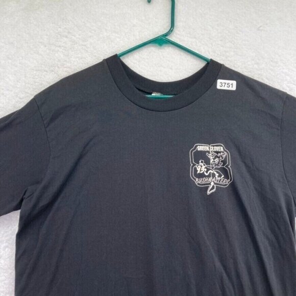 Vintage Green Clover Bushmasters T Shirt Size XL Black Single Stitch Hem Sleeve - Picture 3 of 10